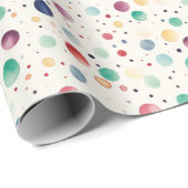 水彩水玉模様包装紙 ラッピングペーパー (ロールコーナー)