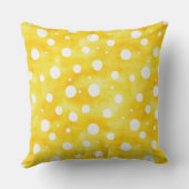 水彩水玉模様自然 – 黄色と白(2) クッション (裏面)