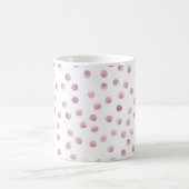 水彩水玉模様、ピンクの幾何学的な背景。 コーヒーマグカップ (中央)