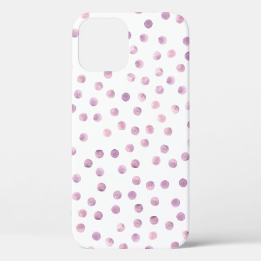 水彩水玉模様、ピンクの幾何学的な背景。 Case-Mate iPhoneケース (裏面)