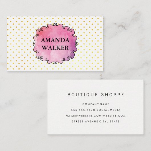 水彩水玉模様 名刺 (正面/裏面)