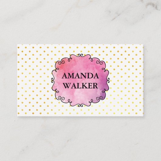 水彩水玉模様 名刺 (正面)