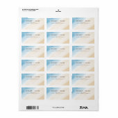 水彩水色アクアブルー結婚オンザシー ラベル (フルシート)