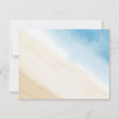 水彩水色アクアブルー結婚オンザシー 出欠カード (裏面)