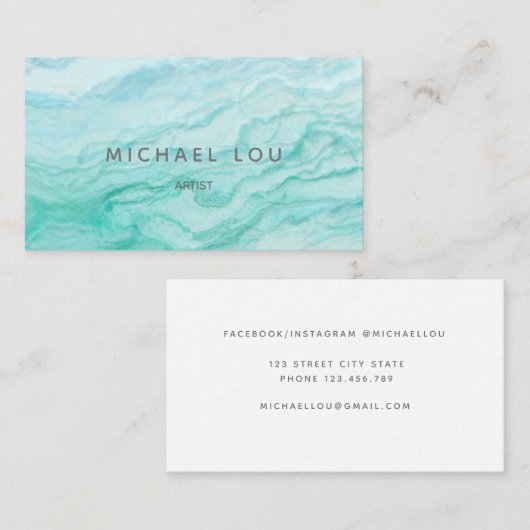 水彩水色芸術的水色 名刺 (正面/裏面)