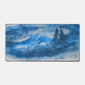 水彩氷の山の風景絵画の デスクマット (正面)