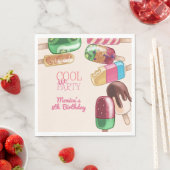 水彩氷クール氷柱パーティー誕生日 スタンダードランチョンナプキン (インサイチュ)