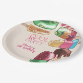 水彩氷クール氷柱パーティー誕生日 ペーパープレート (アングル)