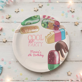 水彩氷クール氷柱パーティー誕生日 ペーパープレート