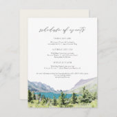 水彩氷河の国立公園週末のスケジュール 招待状 (正面/裏面)