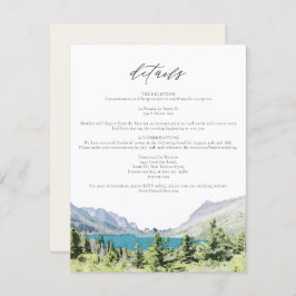 水彩氷河結婚国立公園詳細 招待状
