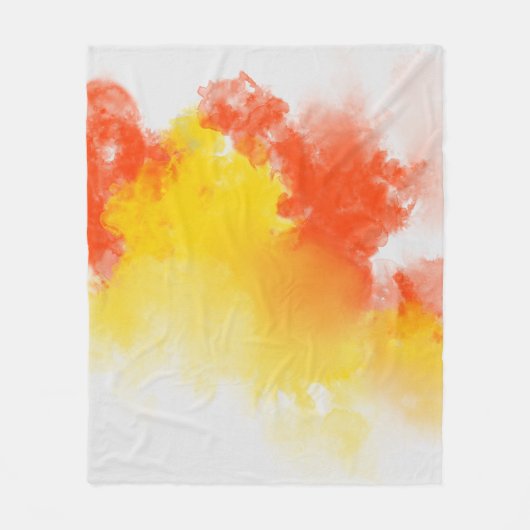 水彩汚れの概絵を描要 フリースブランケット (正面)
