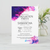 水彩汚モダン染み卒業パーティー招待状 招待状 (スタンド正面)