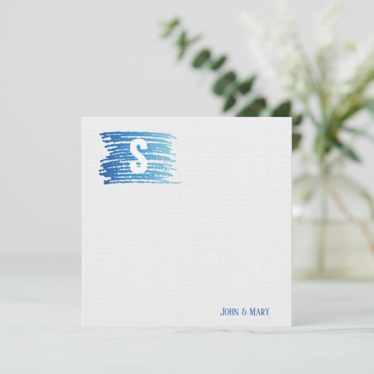 水彩汚絵を描染モノグラム カード (スタンド正面)