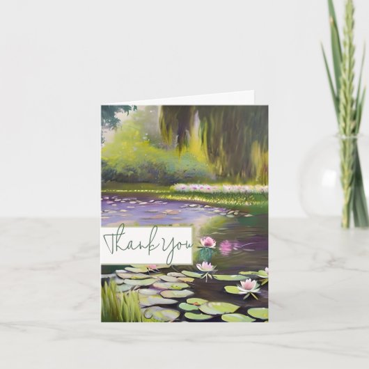 水彩池とユリのカスタマイズ可能 カード (正面)