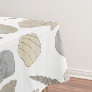 水彩沿岸の貝殻 テーブルクロス