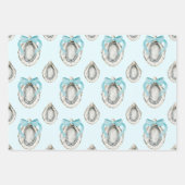 水彩沿岸カキスタブルーボウ ラッピングペーパーシート (正面3)