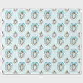 水彩沿岸カキスタブルーボウ ラッピングペーパー (フラット)