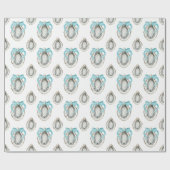 水彩沿岸カキスタブルーボウ ラッピングペーパー (フラット)