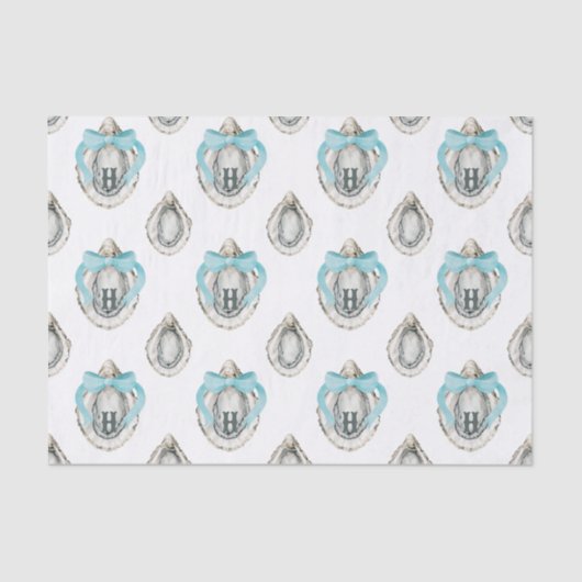 水彩沿岸カキスターブルーボウモノグラム 薄葉紙 (正面)