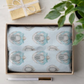 水彩沿岸カキスターブルーボウモノグラム 薄葉紙 (ギフト)