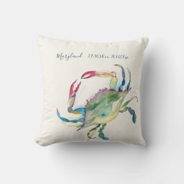 水彩沿岸カニのマップ座標 クッション