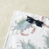 水彩沿岸カニ ビーチタオル (インサイチュ)