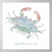 水彩沿岸カニ ポスター (正面)