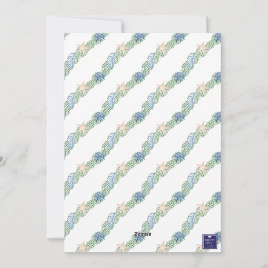 水彩沿岸クリスマスガーランド写真 シーズンカード (裏面)