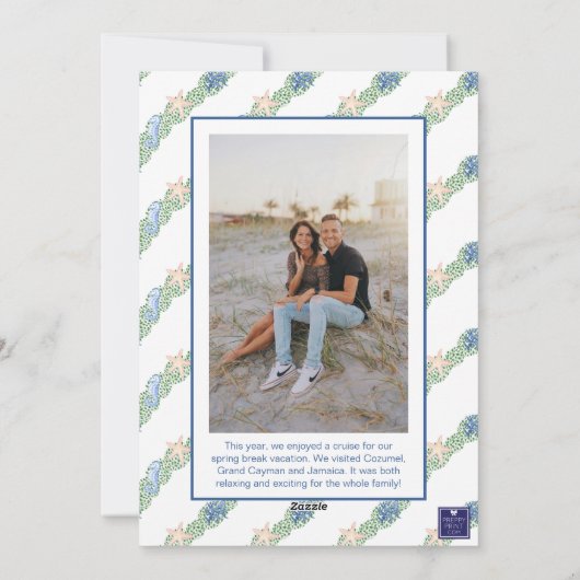 水彩沿岸クリスマスガーランド写真 シーズンカード (裏面)