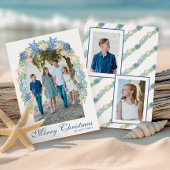水彩沿岸クリスマスガーランド写真 シーズンカード