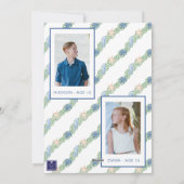 水彩沿岸クリスマスガーランド写真 シーズンカード (裏面)