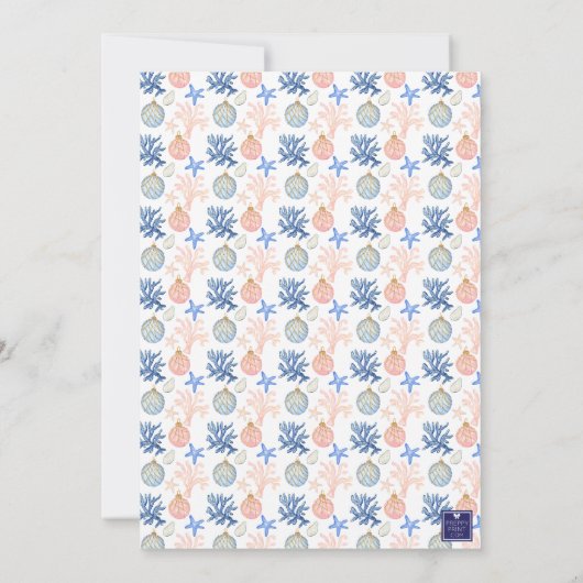 水彩沿岸クリスマスツリーパーティー 招待状 (裏面)