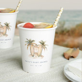 水彩沿岸サーファーテーマベビーシャワー 紙コップ
