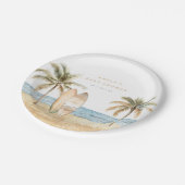 水彩沿岸サーフベビーシャワー ペーパープレート (アングル)