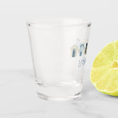水彩沿岸ビーチハッツパーソナライズされた ショットグラス (左)