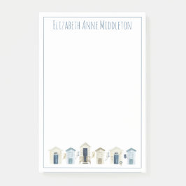 水彩沿岸ビーチハッツパーソナライズされた ポストイット