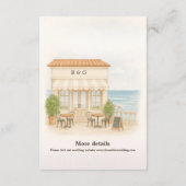 水彩沿岸地中海の海結婚 エンクロージャーカード (裏面)