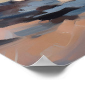 水彩沿岸女性のカーボーイオンビーチ ポスター (角)