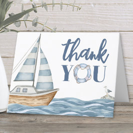 水彩沿岸航海の海 サンキューカード
