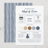 水彩沿海伴娘信息卡 招待状 (正面/裏面)