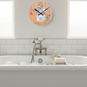 水彩泡風呂バスルーム ラウンド壁時計
