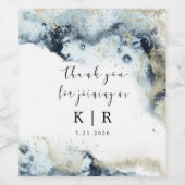 水彩波と砂モノグラムワインラベルセット ワインラベル (シングルラベル)