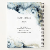 水彩波と砂モノグラム ノートブック (裏面)