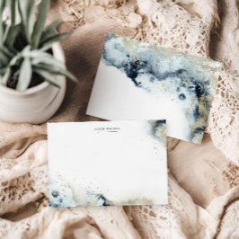 水彩波と砂文房具ノートカード ノートカード