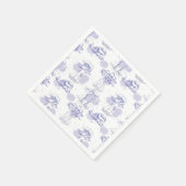 水彩波と船のパターン スタンダードカクテルナプキン (角)