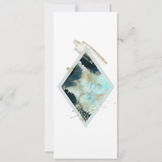 水彩波のディナ結婚ーメニュー招待状 招待状 (裏面)