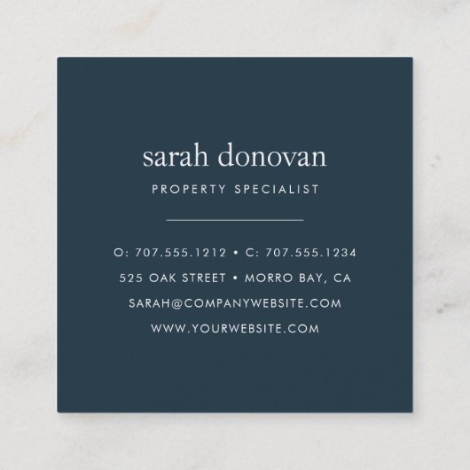 水彩波のロゴ スクエア名刺 (裏面)