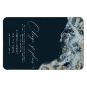 水彩波の金ゴールド結婚の日付の変更 マグネット (横)