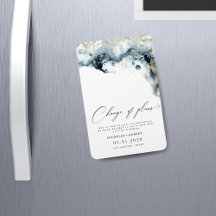 水彩波の金ゴールド結婚の日付の変更